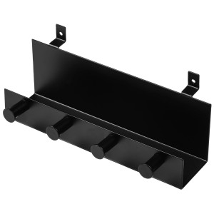 Mensola nera Denpanels con 4 ganci (215 mm) per pannelli acustici.