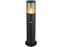 Globo Aussenleuchte Xeloo E27 Edelstahl Schwarz matt mit Sensor Höhe 50 cm