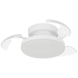 Ventilatore da soffitto bianco Eglo Holvey con illuminazione LED e pale a scomparsa.