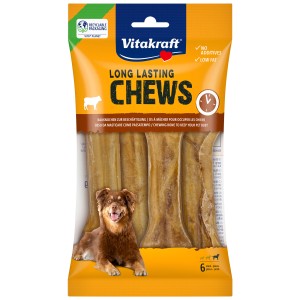 Vitakraft Hunde-Kauknochen Long Lasting Chews Rind, 6 Stück, für lange Beschäftigung und Zahnpflege.