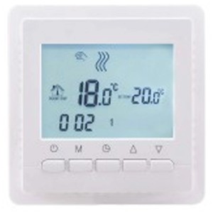 Thermostat numérique Perobe avec écran et sonde de sol pour plancher chauffant.
