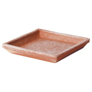 Soucoupe carrée blanche Deroma Tuscany en terre de Galestro, 16,6x16,6 cm.