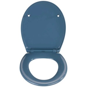 Wenko Samos Premium Sedile WC Blu con chiusura ammortizzata, in Duroplast, forma ovale.
