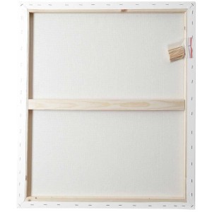 Weißer Keilrahmen Classic 60x70 cm mit Leinwand und Holzkeilen.