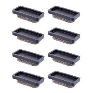 Lot de 8 patins pour meubles Wagner QuickClick Ultrasoft, 32x15mm, marron, pour sols délicats.