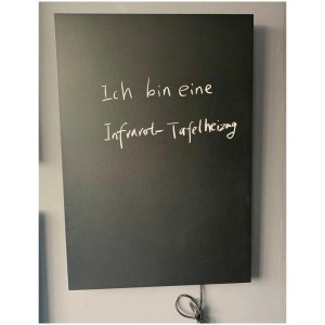 Pannello riscaldante a infrarossi Sonnenkönig Elegance Tafel 500, riscaldatore a infrarossi nero con superficie scrivibile.