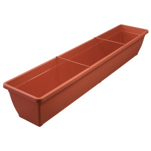Jardinière Toscana en terre cuite, 99 cm de long, pour balcon et jardin.