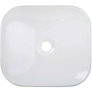 Lavabo d'appoggio Cuando, bianco-blu artico, 45 cm, forma ovale. Lavabo per bagno moderno.