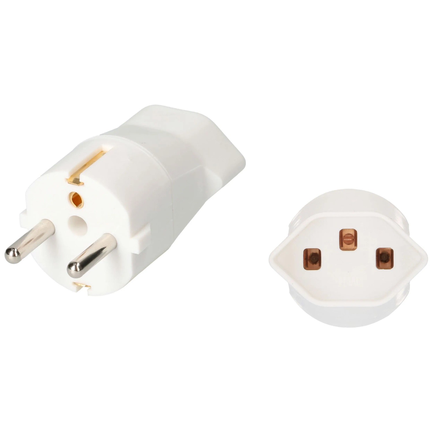 ADATTATORE FANTON SCHUKO SFALSATO 2P+T 10A PRESA SCHUKO 2P+T 16A COLORE BIANCO