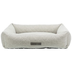 Panier pour chien Trixie Noah rectangulaire gris clair (80x60 cm) en polyester. Couchage confortable pour chiens moyens et grands.