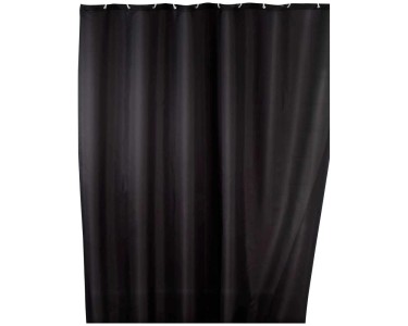 Wenko Rideau de douche anti-moisissure Polyester Noir 180 x 200
