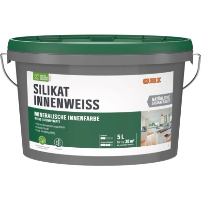 OBI Peinture au silicate pour l'intérieur Blanc mat / 5 l