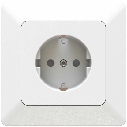 Unterputz-Steckdose Priamos Schutzkontakt IP20 Weiss Gr. 1 x 1