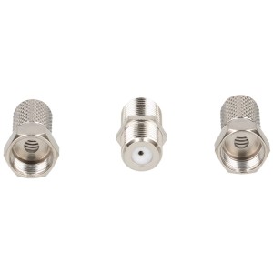 Schwaiger F-Verbindungs-Set, 3-teilig, für Koaxialkabel & Antennenkabel.