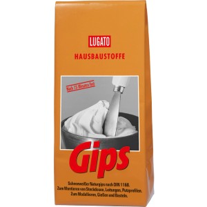 Packung Gips 1,5 kg, Wand- und Deckenspachtel zum Montieren, Modellieren und Gießen.