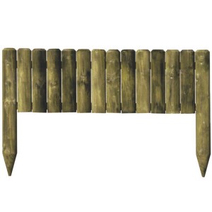 Bordure verte Fixbordüre en palissades demi-rondes pour clôtures de jardin.