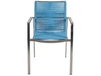 Stapelsessel Boston Edelstahl Silber-Blau