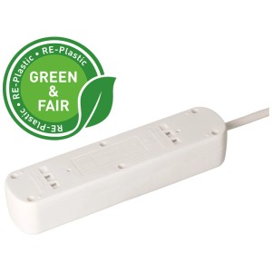 Bloc multiprise blanc Max Hauri Basic Line avec 5 prises et interrupteur.