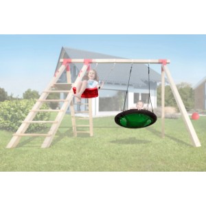 Balancelle nid d'oiseau Weka "Tabaluga", balancelle nid d'oiseau verte sur tour de jeu, accessoire pour jeux de jardin.