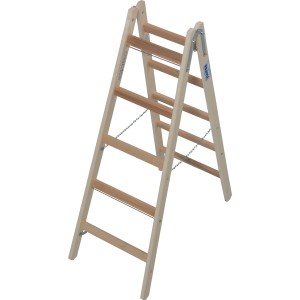 Scala doppia in legno Krause Stabilo con 2x5 gradini, ideale per lavori di pittura ed elettrici.