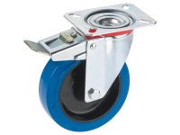 Doerner + Helmer Lenkrolle mit Feststeller Blau Ø 10,5 cm / Höhe 12,8 cm