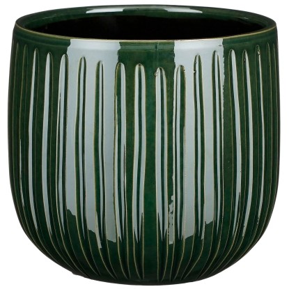Mica Decorations Topf Pablo Keramik Dunkelgrün Ø 21 cm / Höhe 19 cm