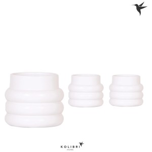 Cache-pot Kolibri Home Bubble White, 3 tailles. Pot en céramique pour orchidées et autres plantes.