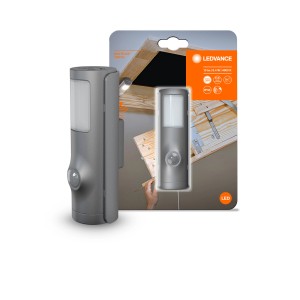 Lampe LED Ledvance Nightlux Torch, applique argentée avec détecteur de mouvement, 10,8 cm.