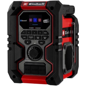 Radio a batteria Einhell TE-CR 18 Li DAB+ con trapano a percussione TE-CD 18/44 Li-i. Radio da cantiere e set trapano.