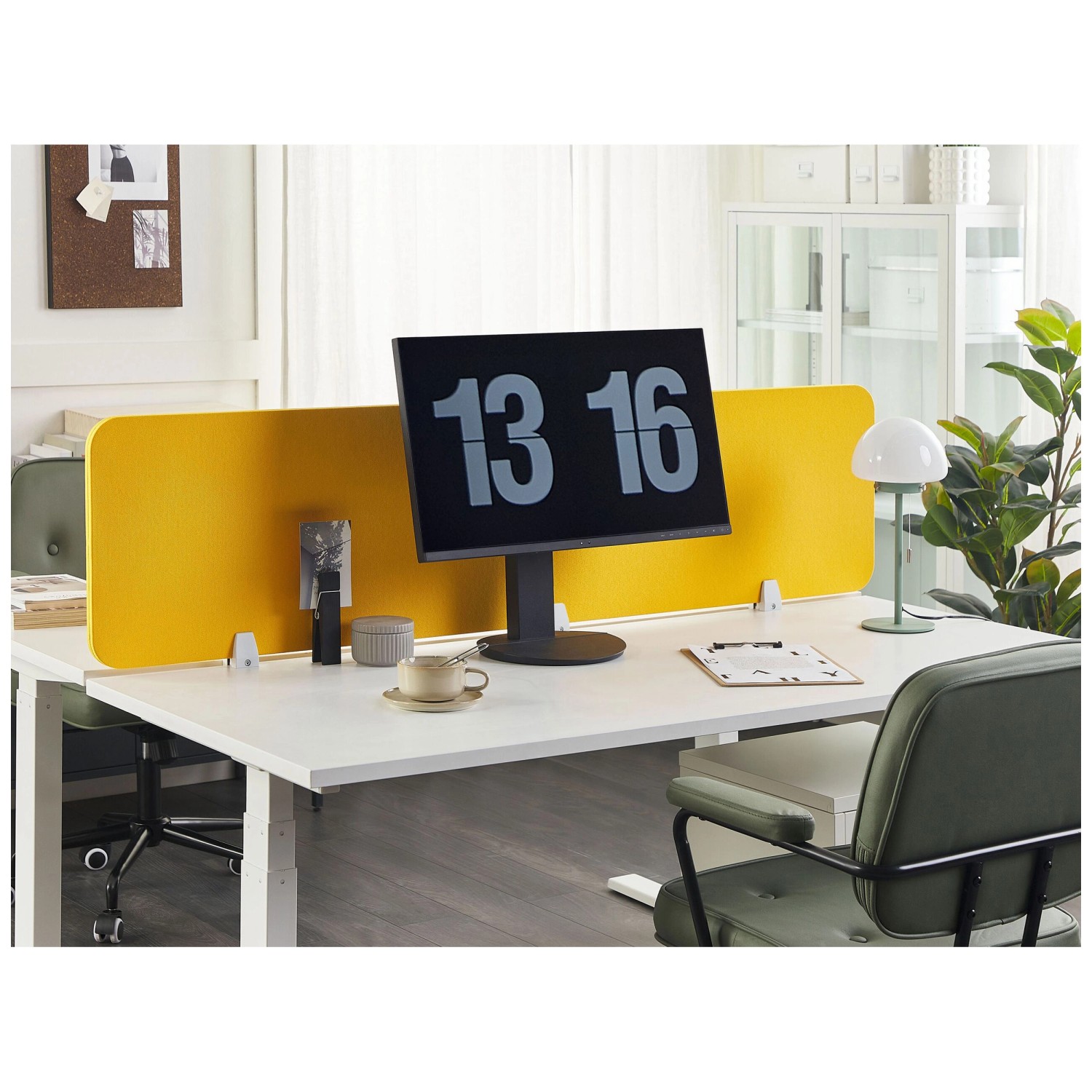 Beliani Parete divisoria per scrivania Wally Giallo (HxLxP) 40 x 180