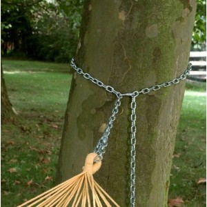 Set di sospensione con catena fissata all'albero, per amache e altro.