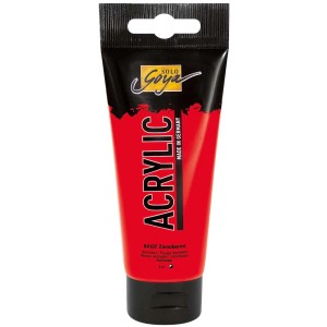 Tube Solo Goya Acrylfarbe Zinnoberrot, 100ml, für Künstlerbedarf.