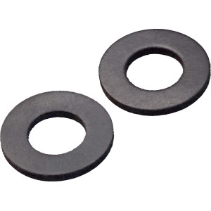 Deux joints d'étanchéité noirs en caoutchouc, épaisseur 2,5 mm, Ø 11 mm x Ø 24 mm, pour tuyaux d'arrivée.