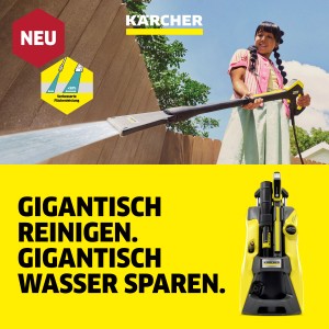 Lance Kärcher eco!Booster 145 pour nettoyeur haute pression K5 en utilisation pour le nettoyage de surfaces.