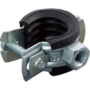 Collare di supporto insonorizzato, 15-19 mm, zincato con inserto in gomma, set da 10 per fissaggio tubi.