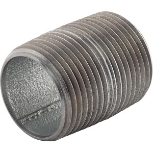 Temperguss-Fitting 33,3 mm x 40 mm, verzinkt, mit Außengewinde für Rohrverbindungen.