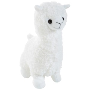Weisses Andiamo Plüschtier Alpaka Heli, 25 cm hoch, aus weichem Polyester.