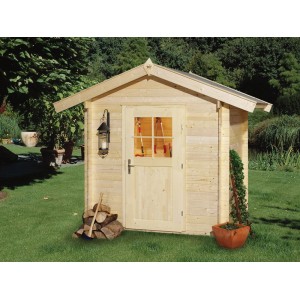 Casetta da giardino in legno Weka Bregenz A, naturale con tetto a due falde, dimensioni base 200x200 cm.