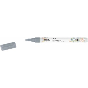 Kreul Lack Marker Fine Silber mit abgenommener Kappe. Stift für feine Linien und Konturen.
