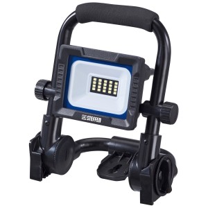 Faretto da lavoro a LED Steffen 10 W con maniglia e supporto pieghevole.