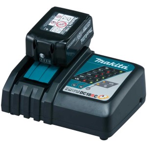 Chargeur rapide Makita DC18RC avec batterie, chargeur pour outils électriques.