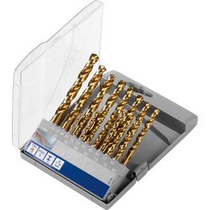 Set di punte elicoidali LUX Comfort da 20 pezzi in scatola di plastica, ideale per forare l'acciaio.
