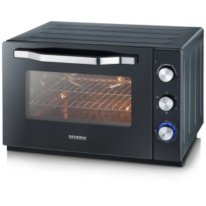 Severin Kleinbackofen TO 2073, 60L, schwarz-silber, mit Drehspieß und Umluftfunktion.