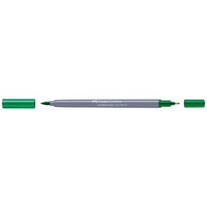 Feutre double Faber-Castell Goldfaber Aqua vert émeraude avec pointe pinceau et feutre fin.
