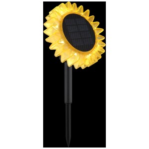 Globo Lampe solaire LED en forme de soleil, Ø 13cm, avec piquet. Éclairage décoratif de jardin.
