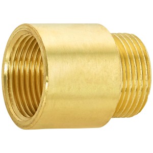Rallonge de robinet en laiton, 25 mm, avec filetages mâle et femelle pour raccords filetés.