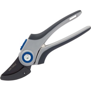Cesoie da giardino a incudine LUX con manici in plastica grigia per rami secchi fino a 20 mm di diametro.