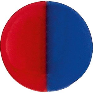 Punto indice in plastica per rubinetti, contrassegnato rosso/blu.
