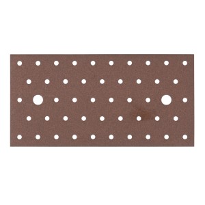 Plaque perforée Alberts Duravis, brun rouille, 200x100x2mm, acier avec de nombreux trous pour assemblage bois.