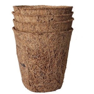 Videx Garden vasi di cocco per semina, set da 4, Ø 8cm, in fibra di cocco naturale per la coltivazione.